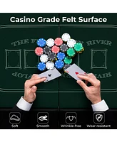 Gouun 72 Inch Foldable Poker Table for 8 Players Portable Oval Card Board Game Table