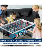 Sugift 48in Game Room Size Folding Foosball Table, Foldable Space Saving Table Soccer Game with 2 Balls for Home