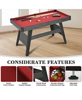 Sugift 4.5Ft Pool Table, Portable Billiard Table for Kids and Adults, Mini Billiards Game Tables with 2 Cue Sticks, Full Set of Balls, Triangle, Chalk