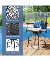 Gouun Set of 2 Outdoor Bar Height Chair with Soft Cushions