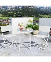 Sugift 3 Pieces Patio Folding Bistro Set for Balcony or Outdoor Space