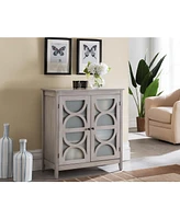 Kings Brand Furniture Folsom Wash Grey 2-Door Accent Cabinet