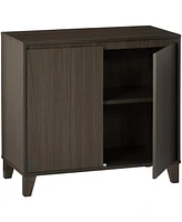 Kings Brand Furniture Carmelo 2-Door Accent Cabinet, Oak Gray