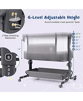 Gouun Baby Bassinet Bedside Sleeper with 6-Level Adjustable Height