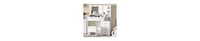 gaomon Vanity Desk with Mirror & Lights, Makeup Vanity Table with Large Drawers and 3 Level Storage & Tiers of Open Shelves