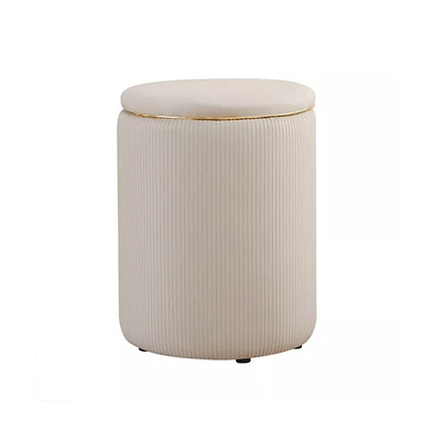 Sugift 16" Round Storage Ottoman with Lid - Natural, Handwoven Footstool for Living Room, Bedroom, Bathroom, Home Office