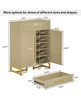 Tribesigns Shoe Cabinet with Doors, 20 Pairs Storage Drawer for Entryway, Modern Rack Organizer Adjustable Shelves Hal