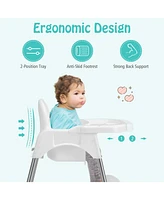 Gouun 4-in-1 Convertible Baby High Chair with Removable Double Tray