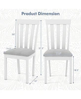 Gouun Dining Chair Set of 2 Upholstered Wooden Kitchen Chairs with Padded Seat and Rubber Wood Frame