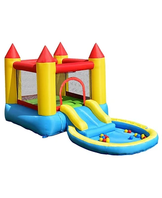 Gouun Kids Inflatable Bounce House Castle with Balls Pool and Bag