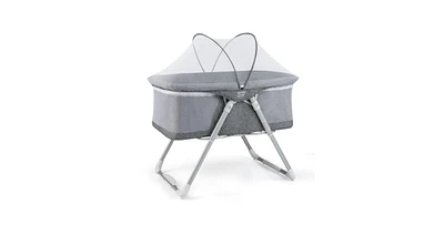 Gouun 2-In-1 Baby Bassinet with Mattress and Net