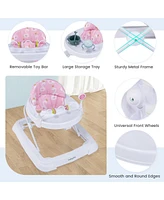 Gouun Foldable Baby Activity Walker with Adjustable Height and Detachable Seat Cushion