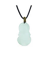 Bling Jewelry Yogi Amulet Boho Chalcedony Carved Buddha Pendant Necklace Black Cord