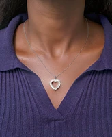 Diamond Heart 18" Pendant Necklace (1/10 ct. t.w.) in Sterling Silver
