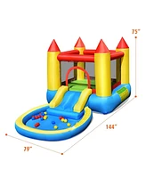 Gouun Inflatable Kids Slide Bounce House with 550w Blower