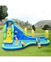 Gouun Inflatable Water Slide Kids Bounce House with Water Cannons and Hose Without Blower