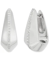 Diamond Pave Sculptural Huggie Hoop Earrings (1/10 ct. t.w.) in Sterling Silver