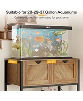 Tribesigns 20-29-37 Gallon Fish Tank Stand with Power Outlets, Large Wood Aquarium Stand with Cabinet Storage, 35.4" L 19.7" W Reptile Terrarium Turtl