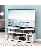 Furinno Jaya Large Entertainment Center Hold up to 55 in. Tv, White & Black