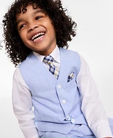 Nautica Toddler & Little Boys Vest, Plaid Tie, Shirt Pants, 4 Piece Set