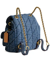 Coach Tabby Small Quilted Denim Backpack