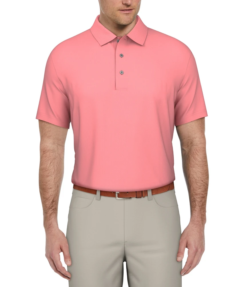 Pga Tour Men's Airflux Solid-Color Mesh Polo Golf Shirt