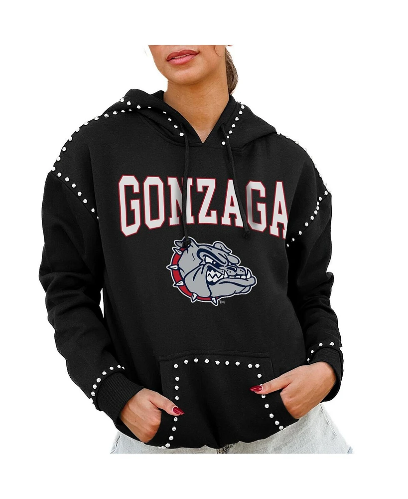 Gameday Couture Women's Black Gonzaga Bulldogs Studded Pullover Hoodie