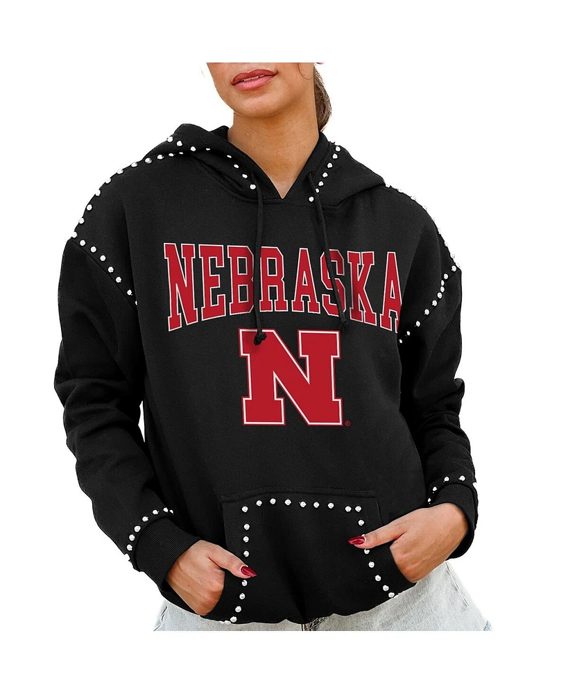 Gameday Couture Women's Black Nebraska Huskers Studded Pullover Hoodie