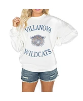 Gameday Couture Women's White Villanova Wildcats Good Vibes Premium Fleece Drop Shoulder Pullover Sweatshirt