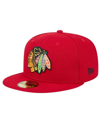 New Era Men's Red Chicago Blackhawks Core 59FIFTY Fitted Hat