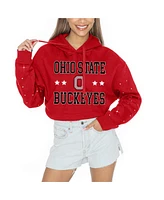 Gameday Couture Women's Scarlet Ohio State Buckeyes Can't Lose Rhinestone Cropped Pullover Hoodie