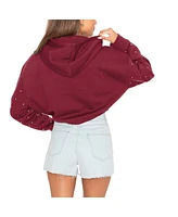 Gameday Couture Women's Garnet Florida State Seminoles Can't Lose Rhinestone Cropped Pullover Hoodie