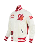 Pro Standard Men's Cream Tampa Bay Buccaneers Sublimated Satin Full-Snap Jacket