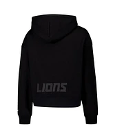 Pro Standard Women's Black Detroit Lions Jeweled Cropped Pullover Hoodie