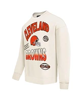 Pro Standard Men's Cream Cleveland Browns Turn It Up Pullover Sweatshirt