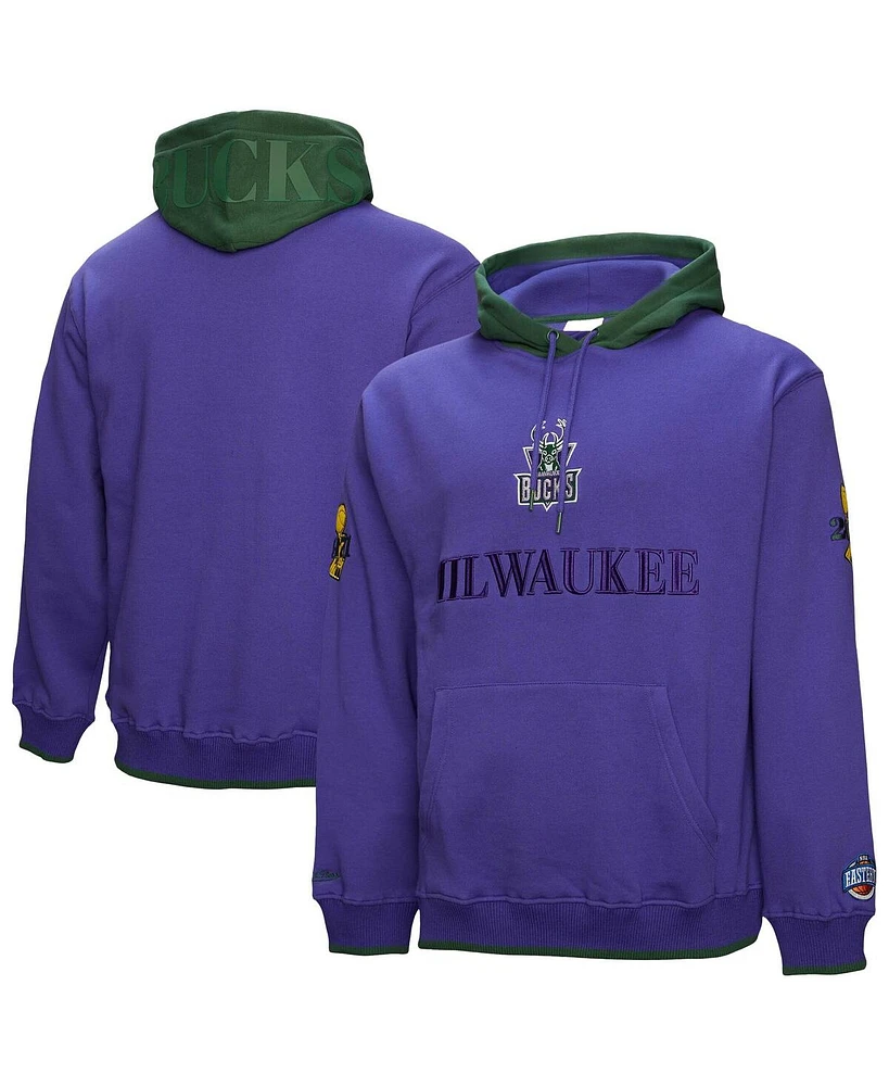 Mitchell & Ness Men's Purple Milwaukee Bucks Hardwood Classics Team Og 3.0 Pullover Hoodie