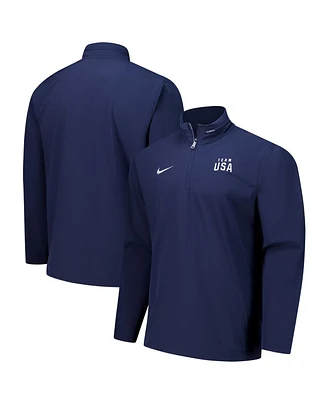 Nike Men's Navy Team Usa Lightweight Coach Half-Zip Jacket