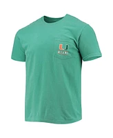 Image One Men's Green Miami Hurricanes Circle Campus Scene T-Shirt