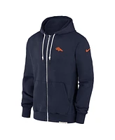 Nike Men's Navy Denver Broncos Sideline Performance Full-Zip Hoodie Jacket