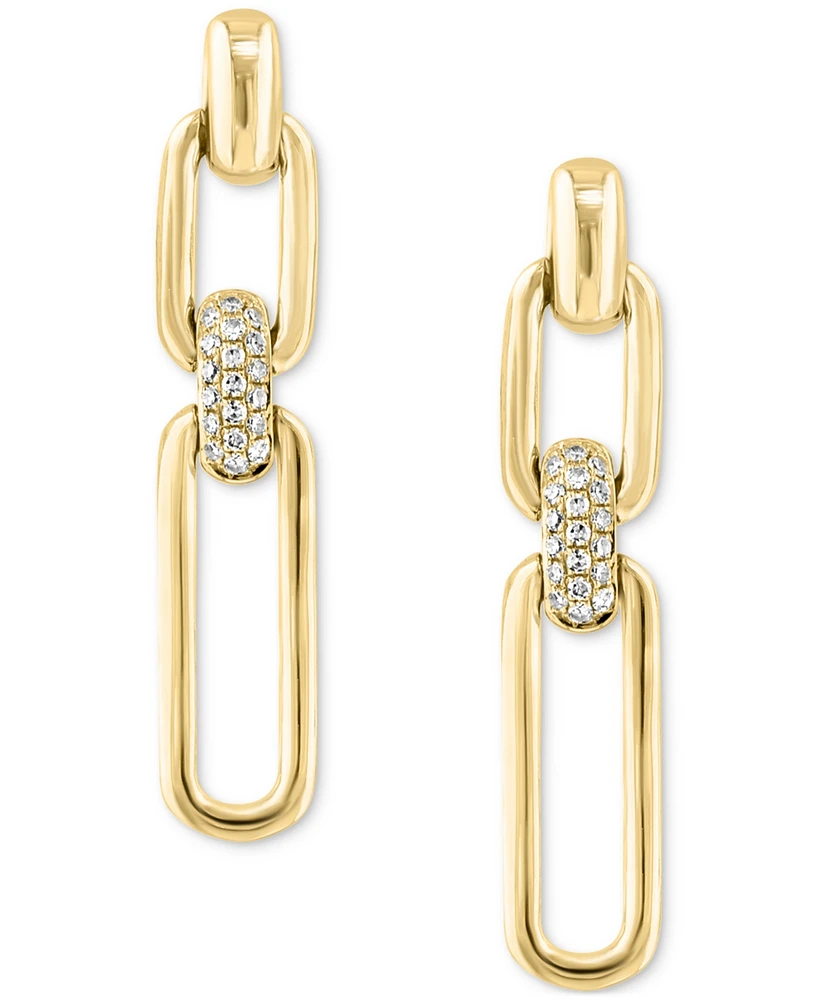 Diamond Link Drop Earrings (1/10 ct. t.w.) in 14k Yellow Gold