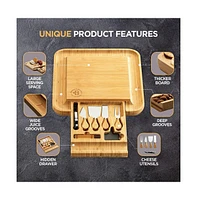 Charcuterie Boards Gift Set - Bamboo Cheese Board Large - House Warming Gifts New Home - Wedding Gifts for Couple, Birthday Gifts for Women