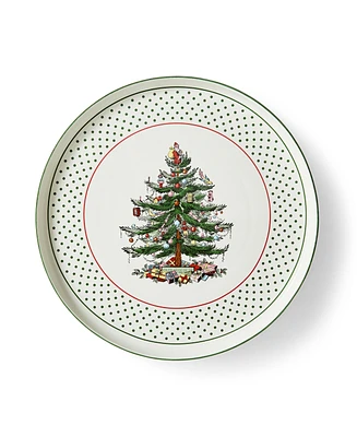 Spode Christmas Tree Polka Dot Lazy Susan Plate