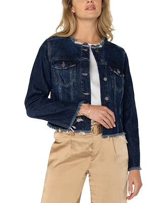 Liverpool Los Angeles Women's Classic Frayed Denim Jacket