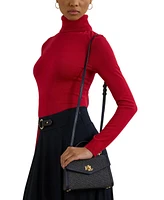 Lauren Ralph Lauren Farrah Canvas and Leather Mini Satchel