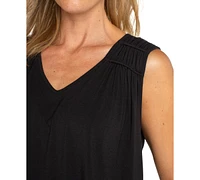 Liverpool Los Angeles Women's Sleeveless Shirred Detail Knit Top