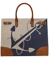 Lauren Ralph Lauren Logo-Print Canvas Large Devyn Tote Bag