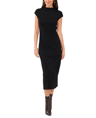 Vince Camuto Women's Mock Neck Cap-Sleeve Midi Dress