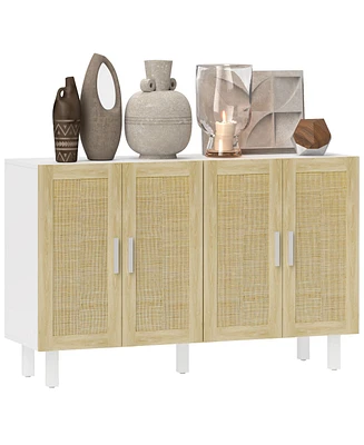 Homcom Sideboard Cabinet w/ 2 Rat Doors & Adjustable Shelves,