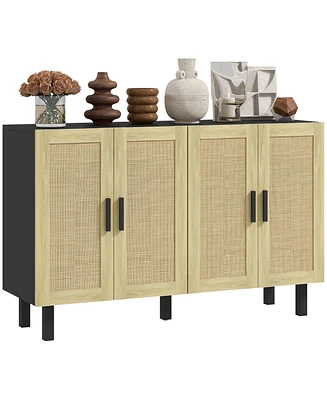 Homcom Sideboard Cabinet w/ 2 Rat Doors & Adjustable Shelves,