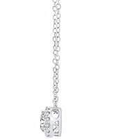 Gia Certified Diamond 18" Halo Pendant Necklace (5/8 ct. t.w.) in 14k White Gold